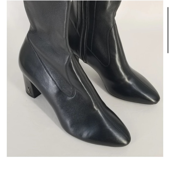 Authentic Saint Laurent Black Thigh High Leather - Picture 7 of 12